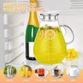 Glass Pitcher with Lid, 88oz Glass Water Pitcher with Ice Tray
