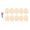 60pcs Happy Easter Bunny Eggs Wooden Craft Decorations Diy Wood Chip