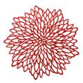 Table Mat Hibiscus Flower Bronzing Pvc Placemat Red 6 Pieces