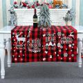 Grid Household Table Mat Cloth Set 180cmx31cm, Christmas Decoration,d