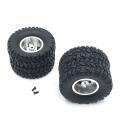 Double Wheel Rim with Rubber Tire Tyre for Wpl 1/16 Rc Truck,silver