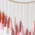 Large Tassel, Boho Yarn Tassels Garland with Wood Beads (pink Series)