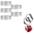 5 Pack Tart Ring Round Mold with 2 Pack Heart-shaped for Baking Ring