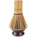 Matcha Tea Whisk Set - Bamboo Whisk and Whisk Holder - Black
