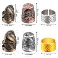 6 Pieces Sewing Thimble Finger Protector,adjustable Metal Finger