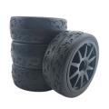 4pcs 12mm Hex 66mm Rc Car Rubber Tires Wheel Rim for 1/10 Model,black