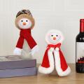 Decorations Red Wine Bottle Cover Santa Snowman Hold Wine Set B
