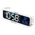 Mirror Led Digital Alarm Clock, Usb Charging Port for Bedroom (white)