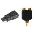 Gold Plated Splitter Rca Plug to 2 X Rca Sockets