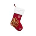 Christmas Socks Gift Bag Flannel Embroidery Christmas Socks Snowflake