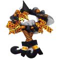Halloween Witch Hat and Legs Wreath,front Door Wall Ornaments Decor