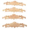 4pcs 20 X 5cm Rubber Wood Carved Long Onlay Applique