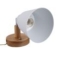 Wooden Wall Lamp for Bedroom Corridor with Zip Switch Freely(white)