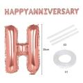 Happy Anniversary Balloons -foil Letters In Rose Gold