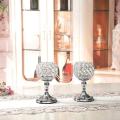 Silver Crystal Candle Holder, Ornaments for Table,2pcs 20cm Tall