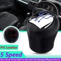 5 Speed Leather Manual Car Gear Shift Knob Shifter Lever