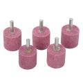 20pcs 1/4 Inch Cylindrical Red Corundum Grinding Heads Abrasive Tools