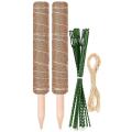 2-pack 12inch Moss Poles with 20pcs Adjustable Ties & 17ft Jute