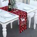 Grid Household Table Mat Cloth Set 180cmx31cm, Christmas Decoration,b