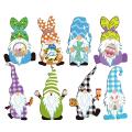 8 Pcs Easter Wooden Gnome Hanging Ornaments for Easter Decorations