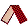 72inch Reversible Burlap & Cotton Table Runner, Black and Red