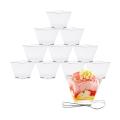 50pcs Plastic Dessert Cups + 50pcs Spoons Dessert Cups Clear