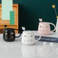 Cat Mug with Spoon Gifts for Women Wife Mum Friend Teacher A