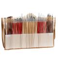 38 Pcs Paint Brushes Set with Canvas Bag Case Long Wooden Handle