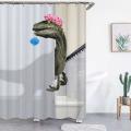 Lovely Bathing Dinosaur Print Curtain Shower Bath Curtain180x180cm