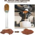 Espresso Needle Distributor,wood Handle Coffee Stirrer Distributor,a