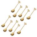 Coffee Stirring Spoon Stainless Steel Branch Leaves Spoon,gold(10pcs)