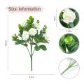 3 Pack Artificial Silk Rose for Diy Home Wedding Party (white)