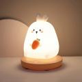 Bedroom Night Light for Children Cute Animal Led Silicone Lamp Rabbit