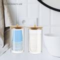 Acrylic Bathroom Cup Holder Storage Tank Cotton Swab Storage Box