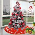 1 Pcs Christmas Tree Skirt Holiday Xmas Tree Decor Red Deer Pattern