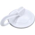 Household Wardrobe White Plastic 7cm Dia Suction Cup Single Hook
