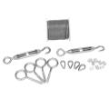 19pcs Garden Wire Rope Turnbuckle Wire Tensioner Strainer Cable Kit
