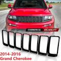 7pc Front Grille Inserts Trim Kit for Jeep Grand Cherokee 2014-2016