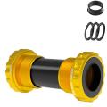 Lebycle Bike Bottom Bracket Set Sealed Bearing Thread Type,gold