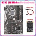 B250b Mining Motherboard+128g Msata Ssd+switch Cable for Btc Miner