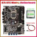 B75 Motherboard+i3 2120 Cpu+switch Cable Lga1155 8xpcie Usb Adapter