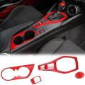 Center Console Gear Shift Panel Kit for Chevrolet Camaro,red
