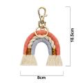 Macrame Rainbow Keychain, Handwoven Keyring, Boho Colourful, C