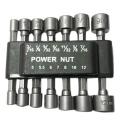 14 Pcs Power Nut Driver Bit Set without Magnetic 1/4 Inch Driver Hex