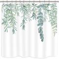 Sage Leaves Shower Curtain 72wx72h Inch Bathroom Decor with Hook