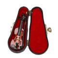 Violin Music Instrument Miniature Replica with Case, 10x3.5cm
