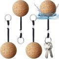 4pcs Floating Cork Keyring, Key Chain for Water Sport Accessories