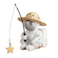 Astronaut Figurines Statue Spaceman with Straw Hat Miniature Home B