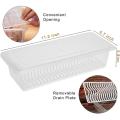 6 Pack Produce Saver Container, 1.5l Fridge with Drain Plate & Lid