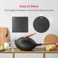 4 Pcs Extra Thick Silicone Trivet Mats: Trivets for Hot Dishes Black